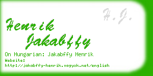 henrik jakabffy business card